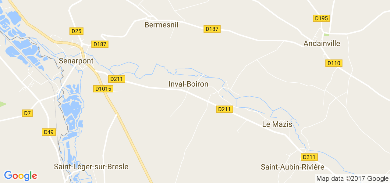 map de la ville de Inval-Boiron