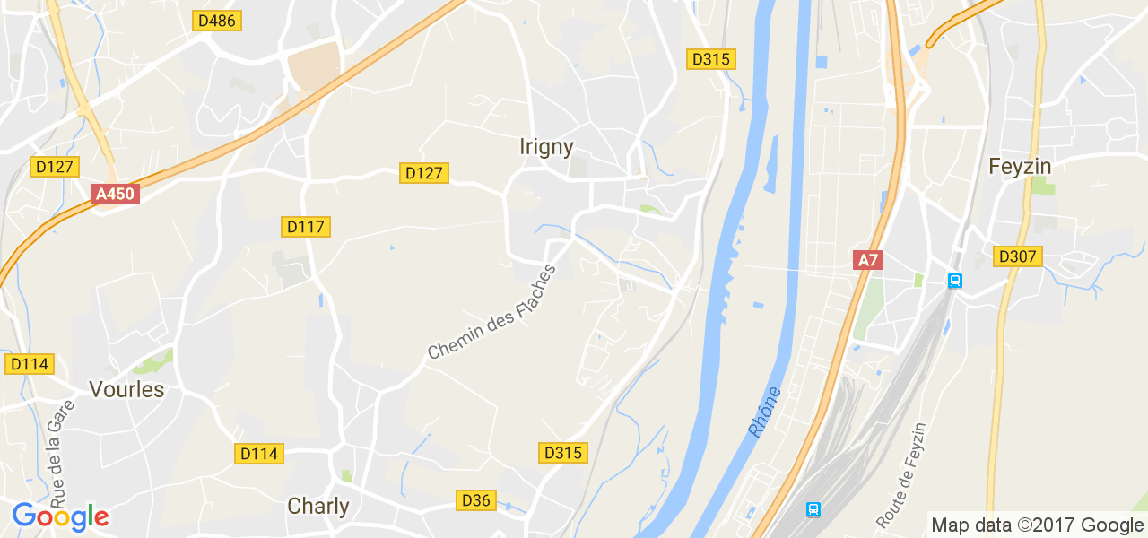 map de la ville de Irigny