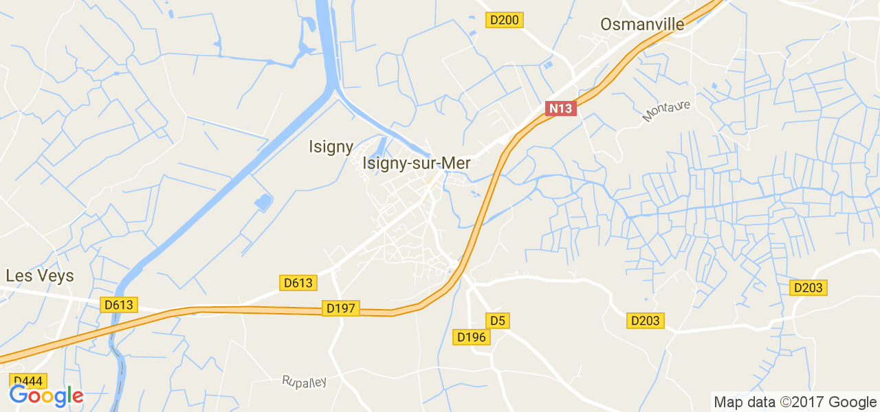 map de la ville de Isigny-sur-Mer