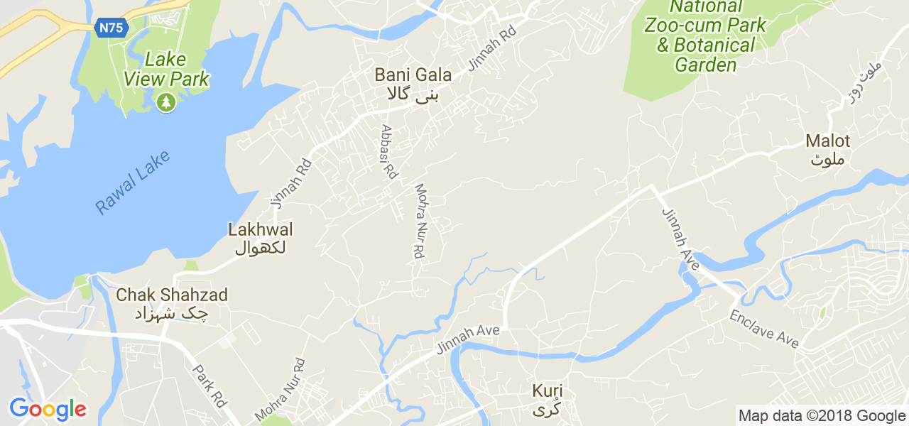 map of the city of Islamabad