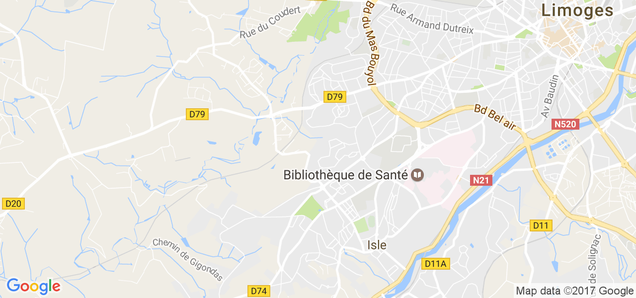 map de la ville de Isle