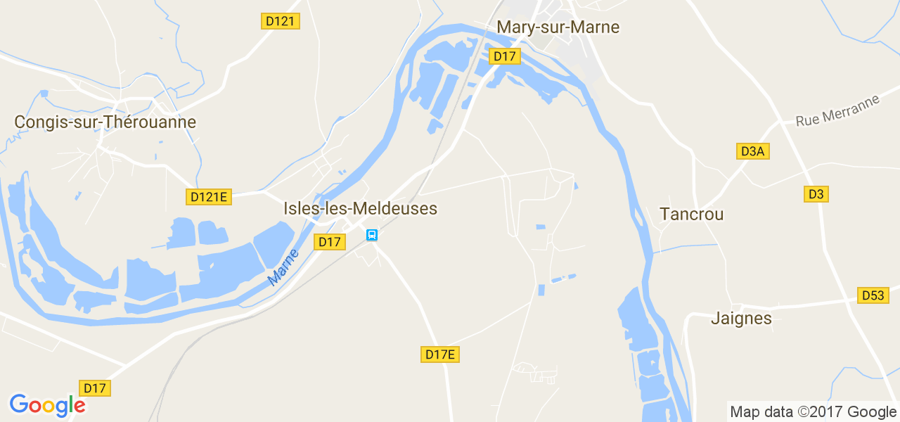 map de la ville de Isles-les-Meldeuses