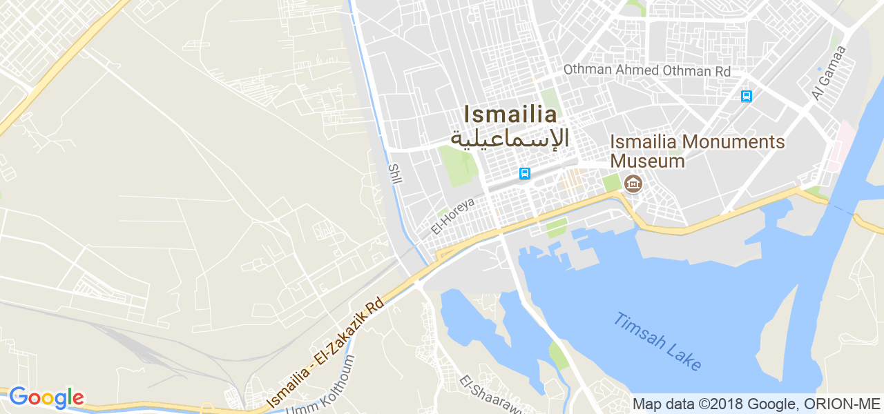 map of the city of Ismailia