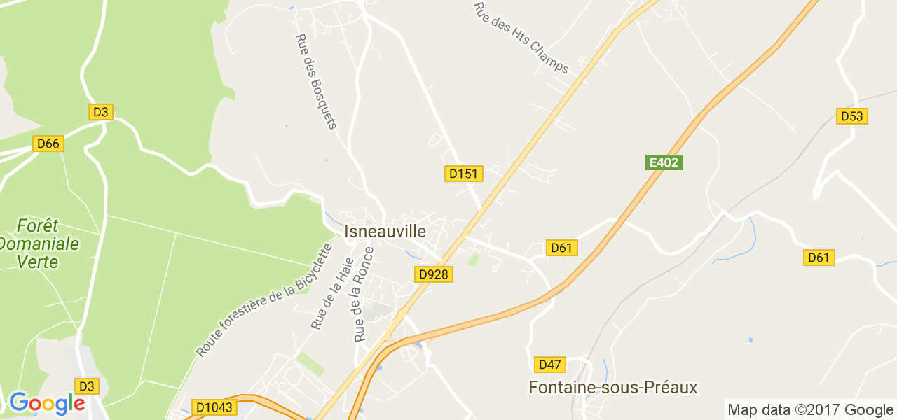 map de la ville de Isneauville