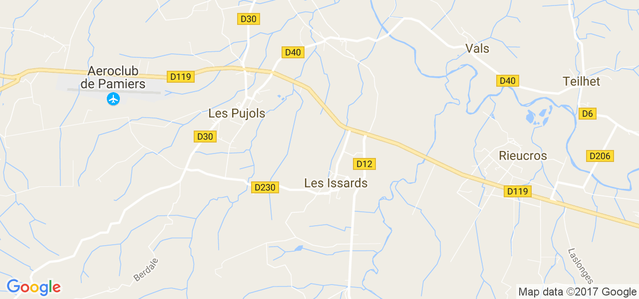 map de la ville de Issards