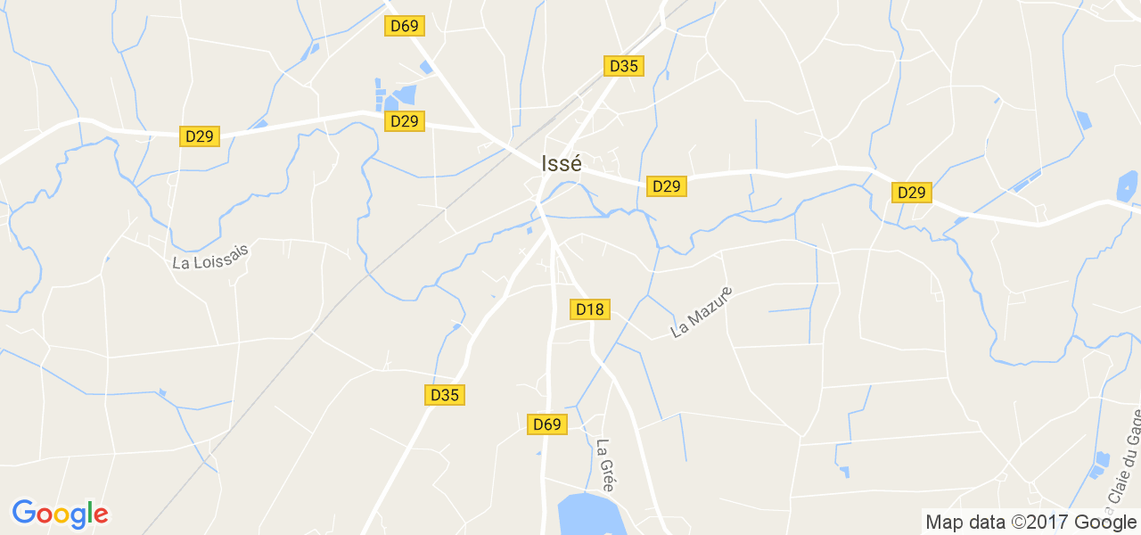 map de la ville de Issé