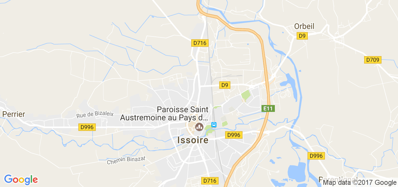 map de la ville de Issoire