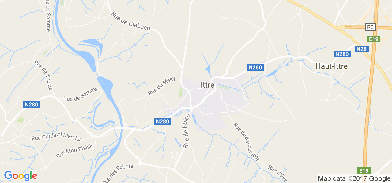map de la ville de Ittre
