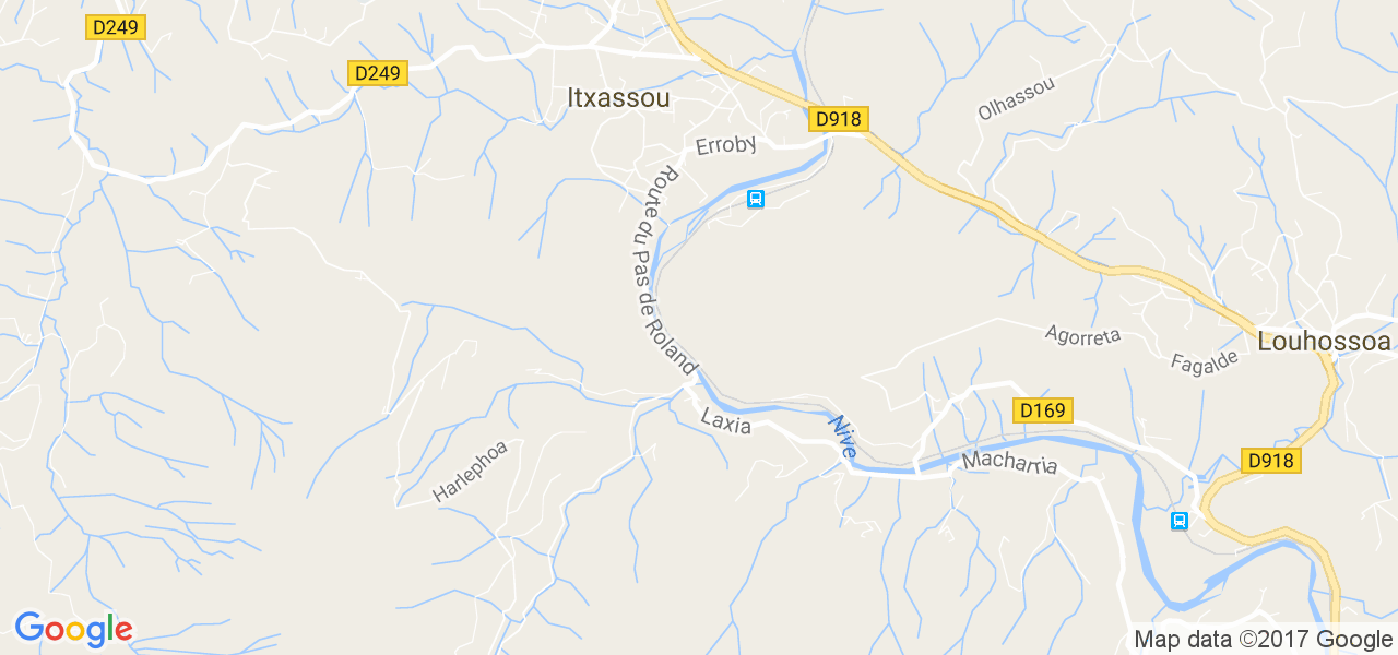 map de la ville de Itxassou