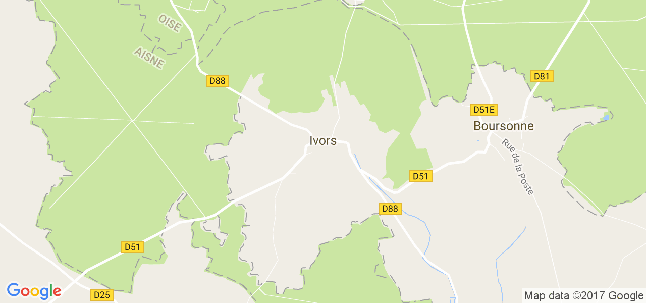 map de la ville de Ivors