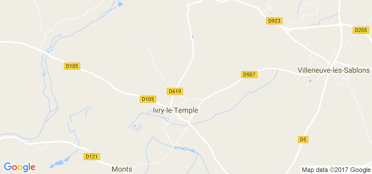 map de la ville de Ivry-le-Temple