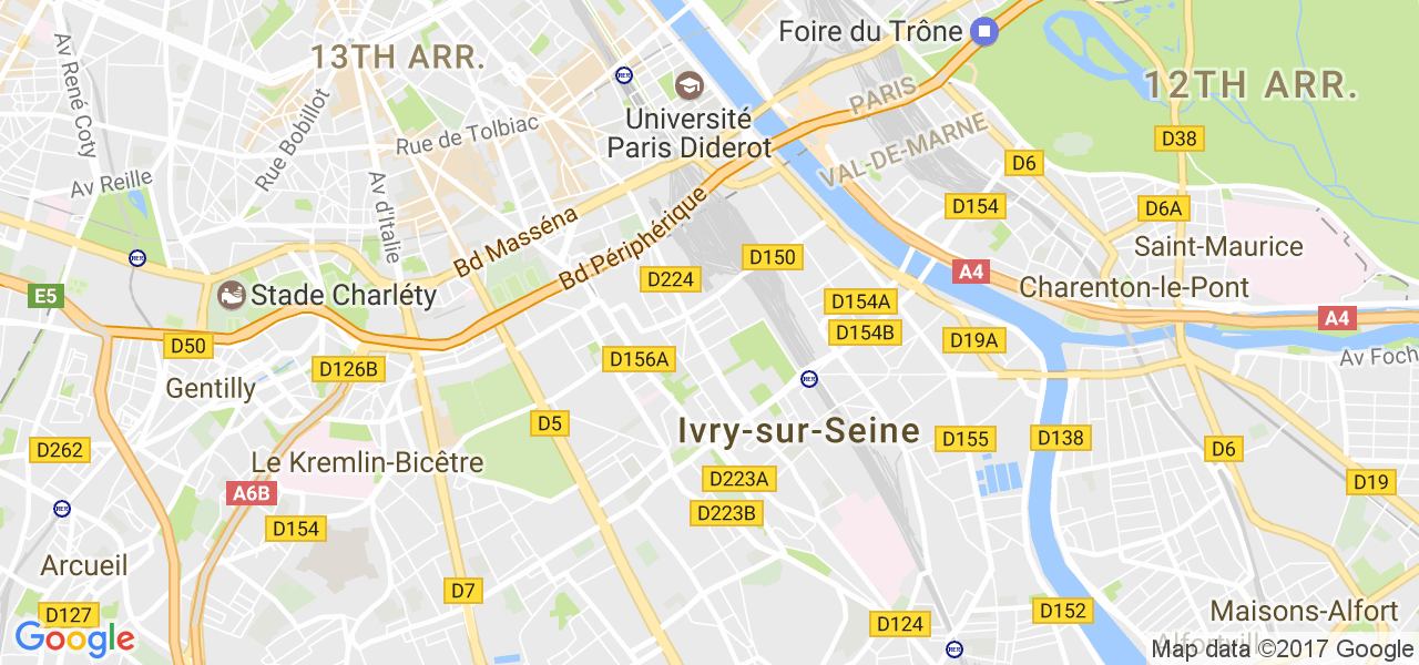 map de la ville de Ivry-sur-Seine