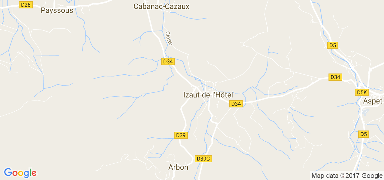 map de la ville de Izaut-de-l'Hôtel