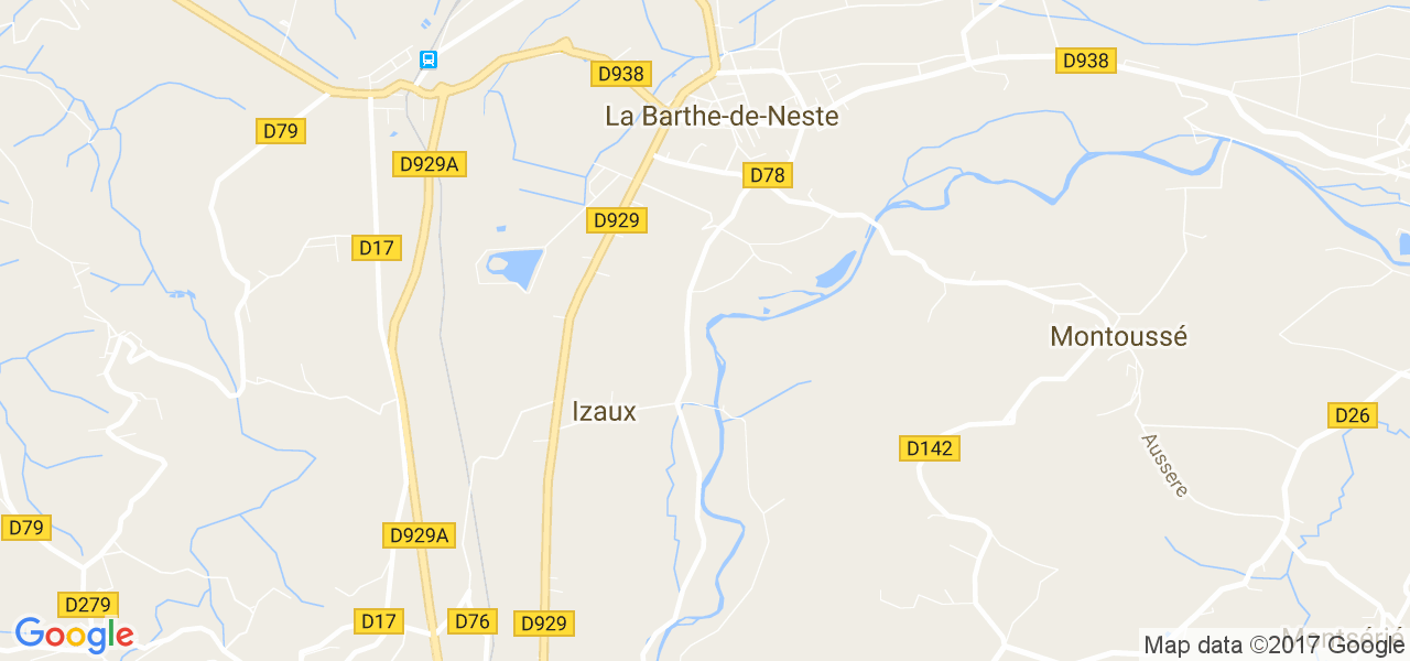 map de la ville de Izaux