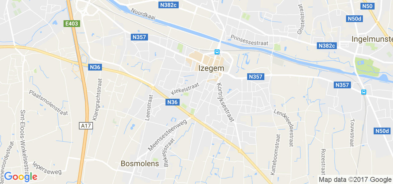 map de la ville de Izegem