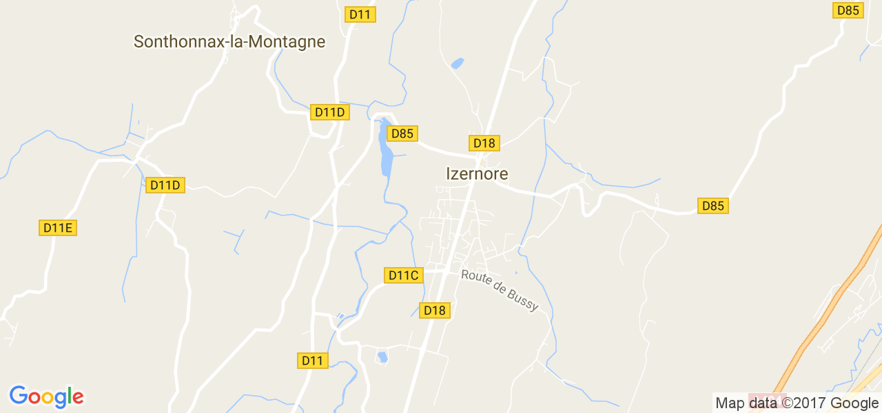 map de la ville de Izernore