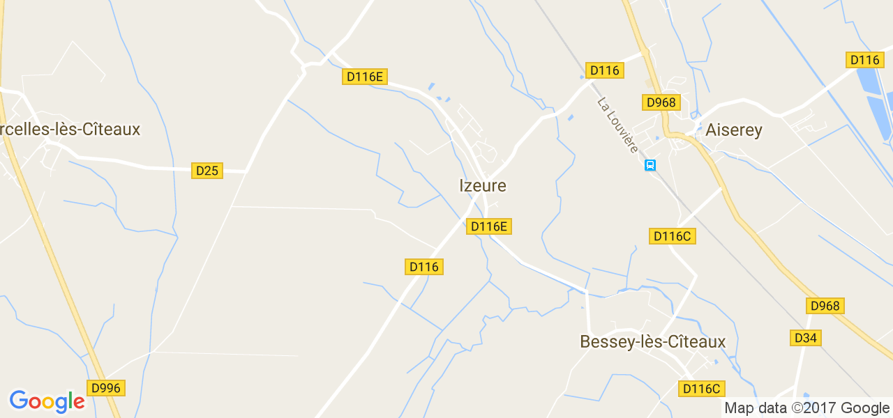 map de la ville de Izeure