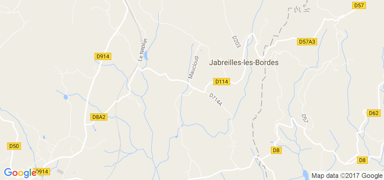 map de la ville de Jabreilles-les-Bordes