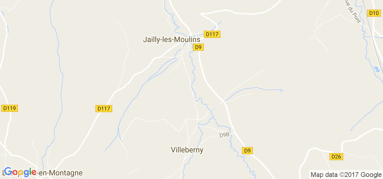 map de la ville de Jailly-les-Moulins