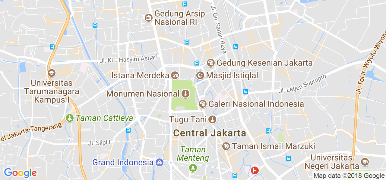 map of the city of Jakarta