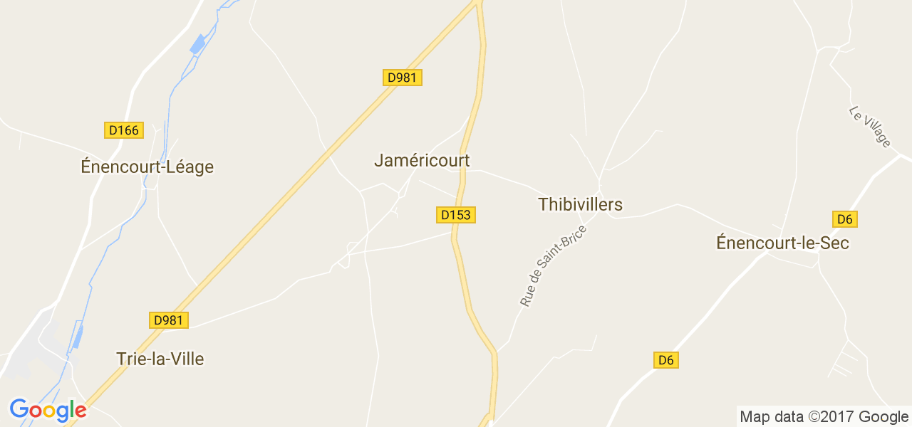 map de la ville de Jaméricourt