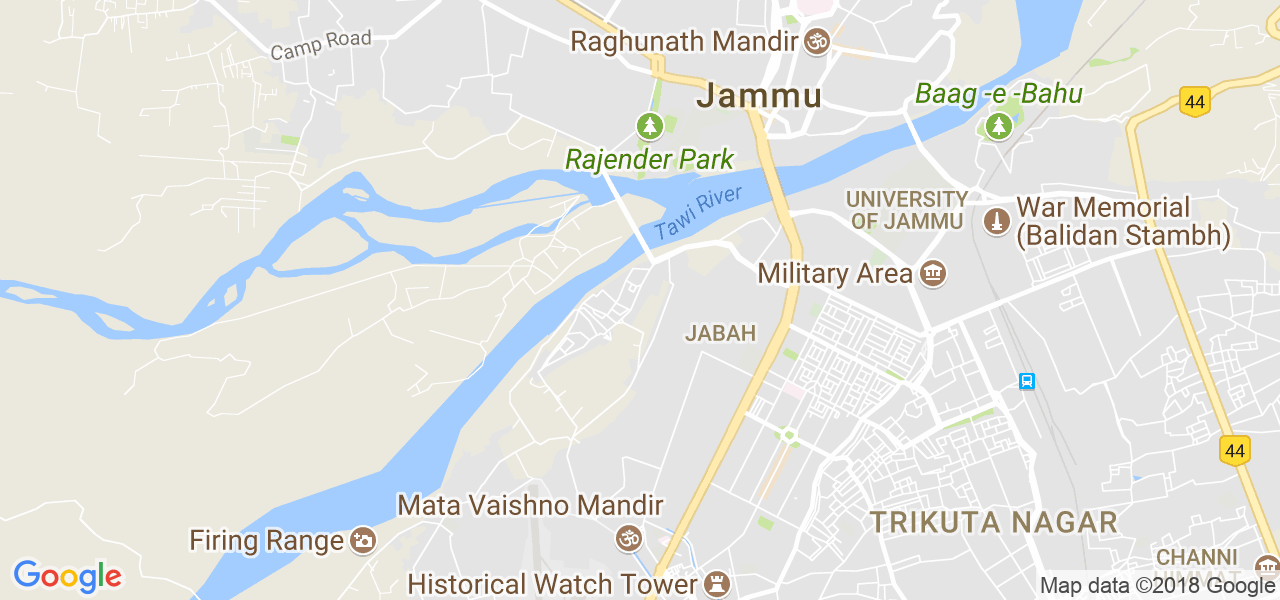 map of the city of Jammu