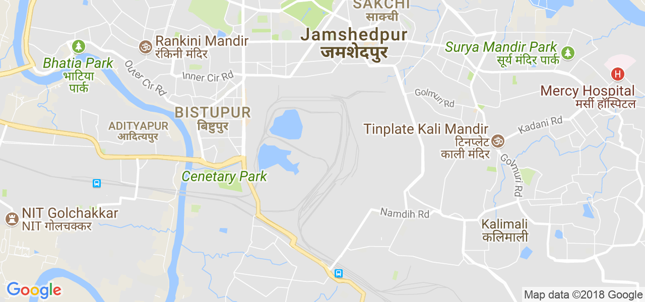 map of the city of Jamshedpur