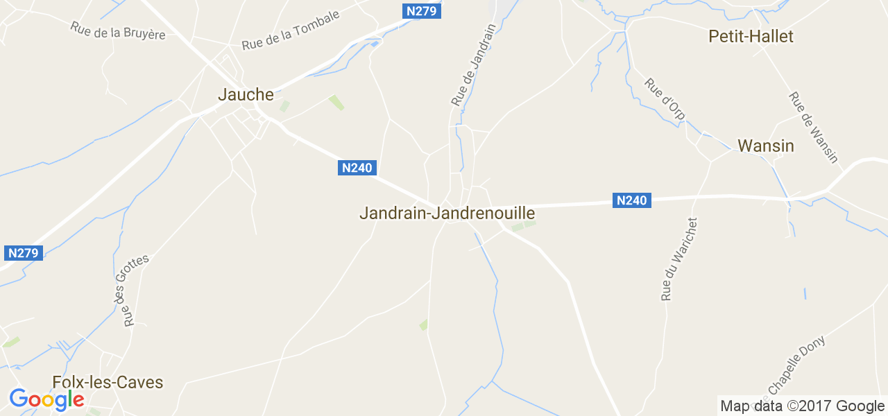 map de la ville de Jandrain-Jandrenouille