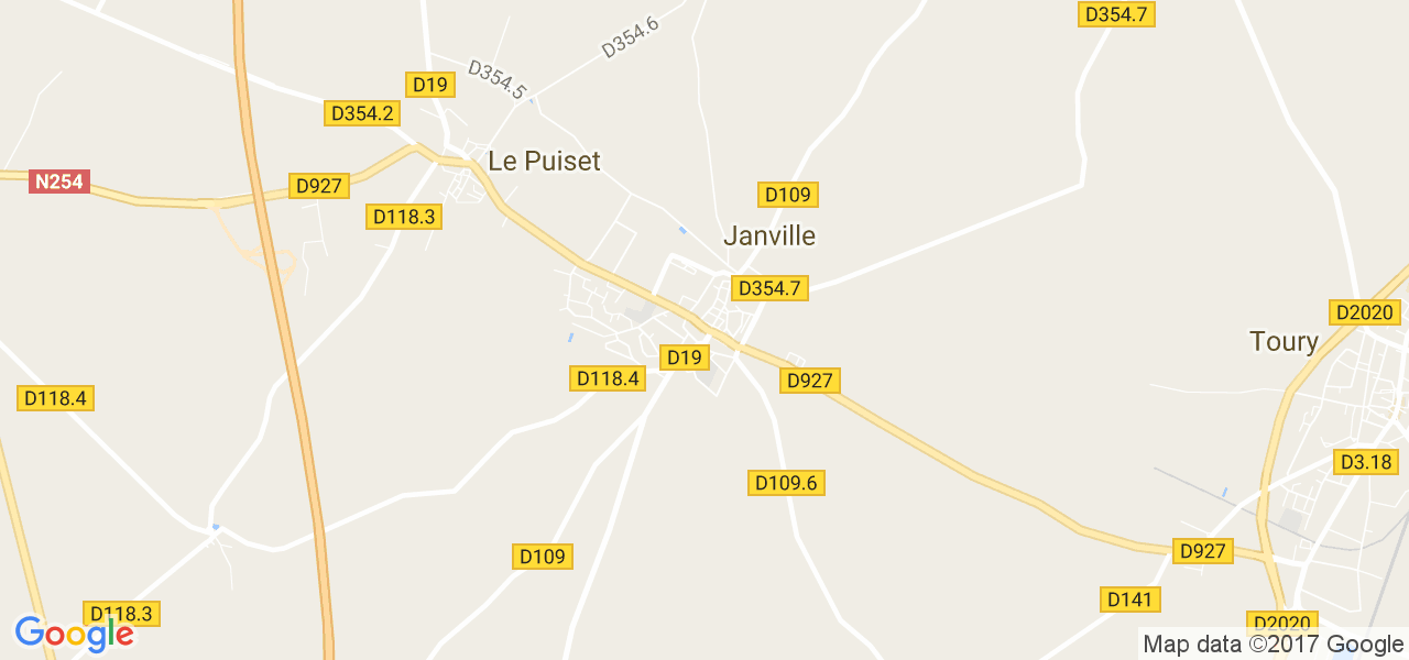 map de la ville de Janville