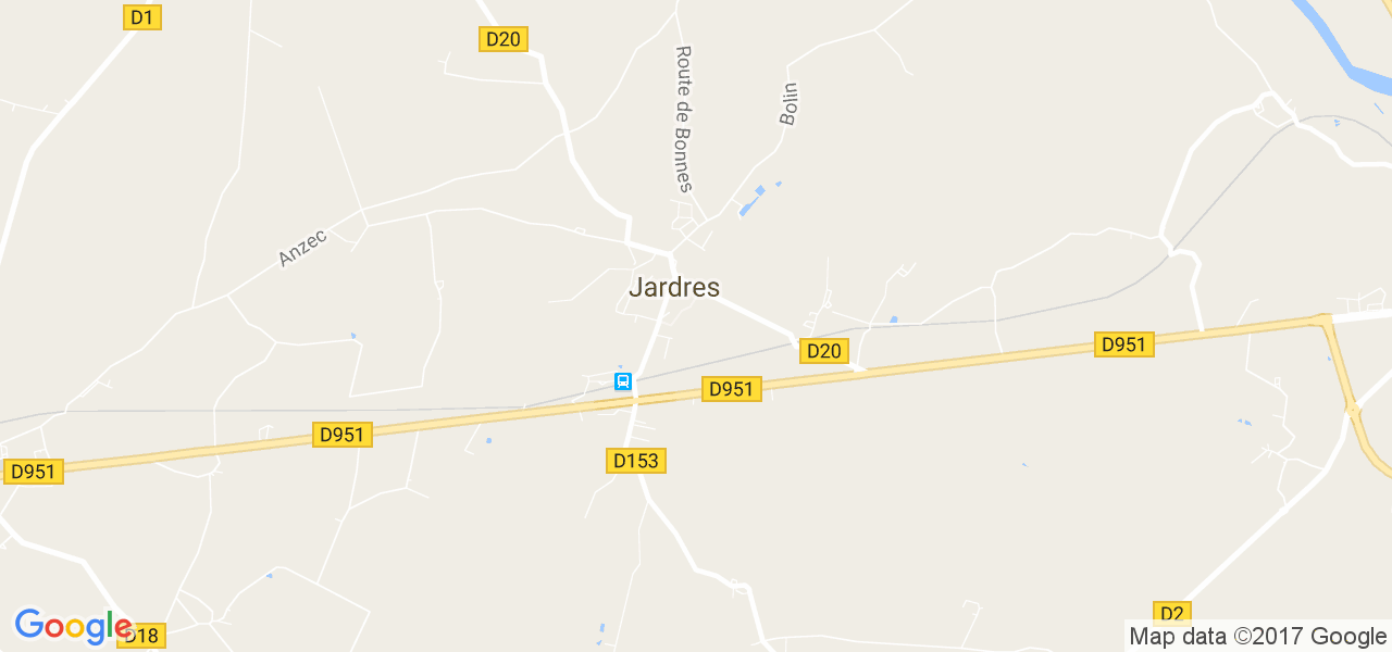 map de la ville de Jardres