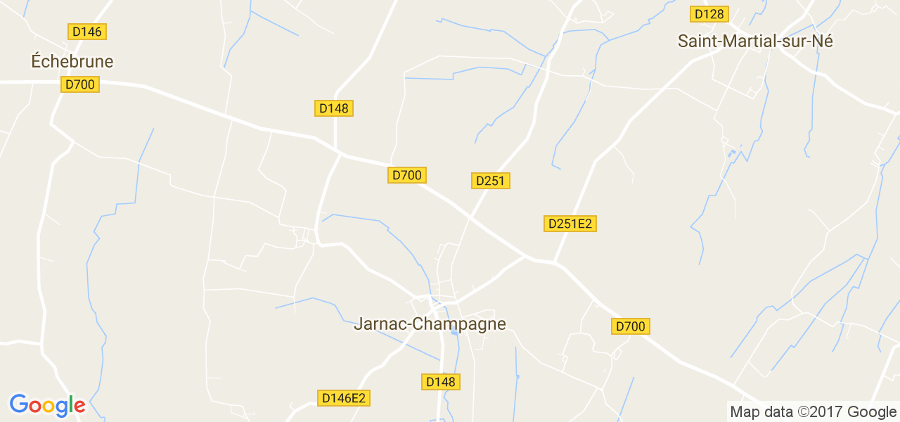 map de la ville de Jarnac-Champagne