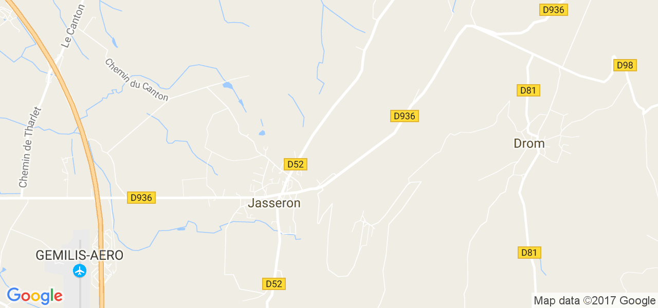 map de la ville de Jasseron