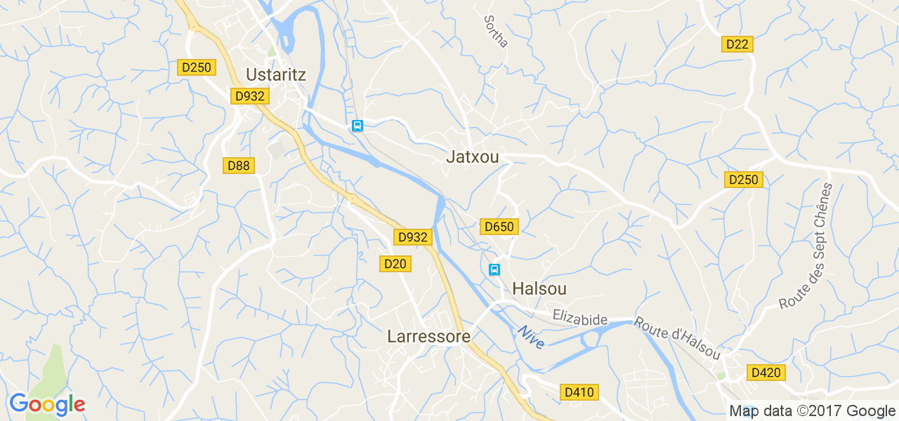 map de la ville de Jatxou