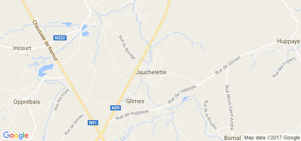 map de la ville de Jauchelette