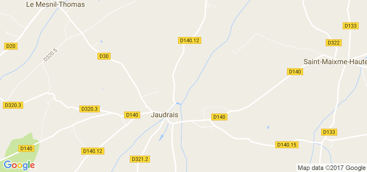 map de la ville de Jaudrais