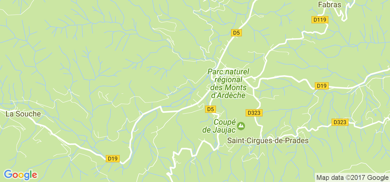 map de la ville de Jaujac