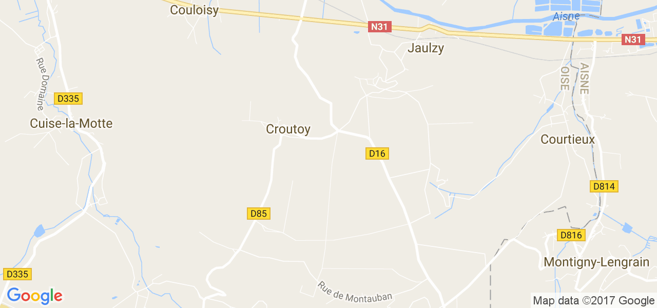 map de la ville de Jaulzy