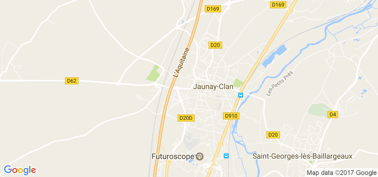 map de la ville de Jaunay-Clan