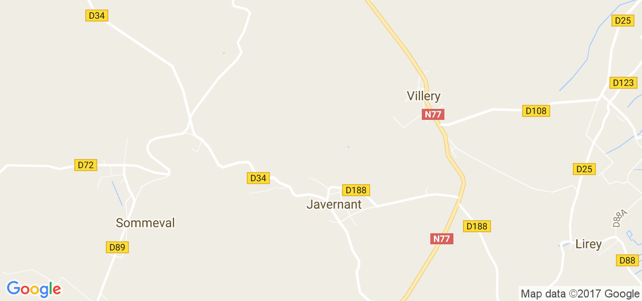 map de la ville de Javernant