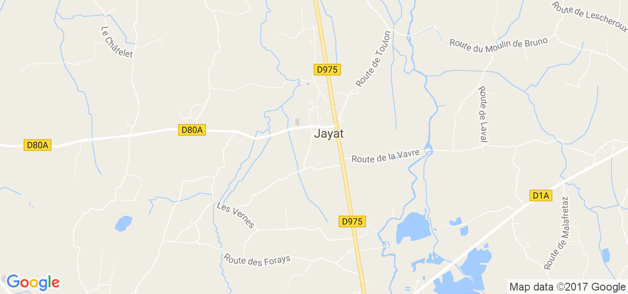 map de la ville de Jayat