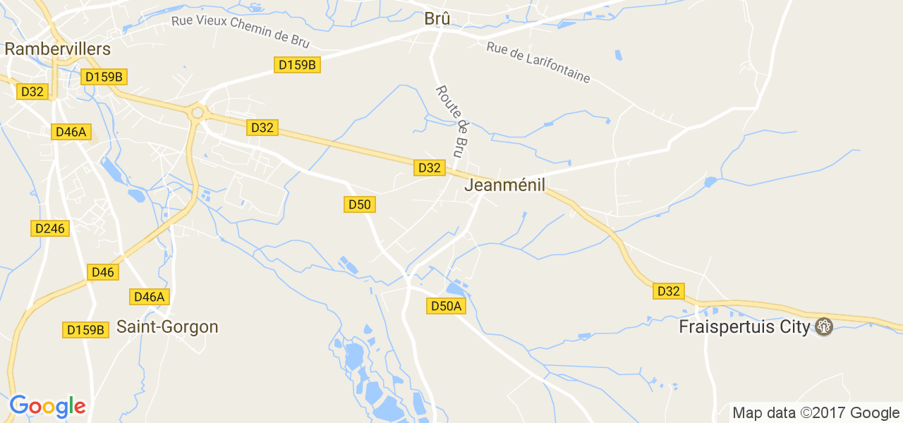 map de la ville de Jeanménil