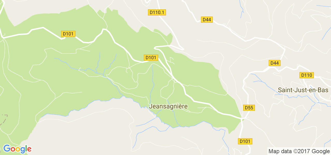 map de la ville de Jeansagnière