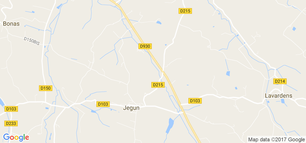 map de la ville de Jegun