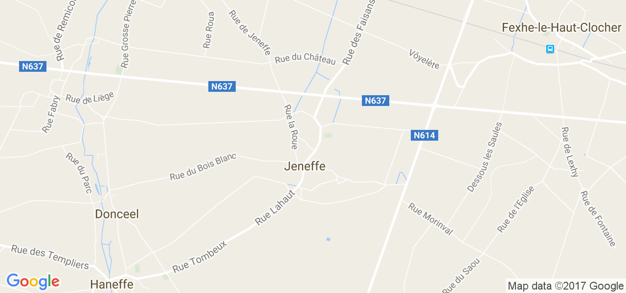 map de la ville de Jeneffe