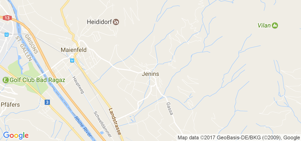 map de la ville de Jenins