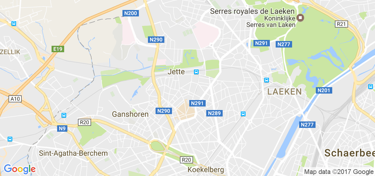 map de la ville de Jette