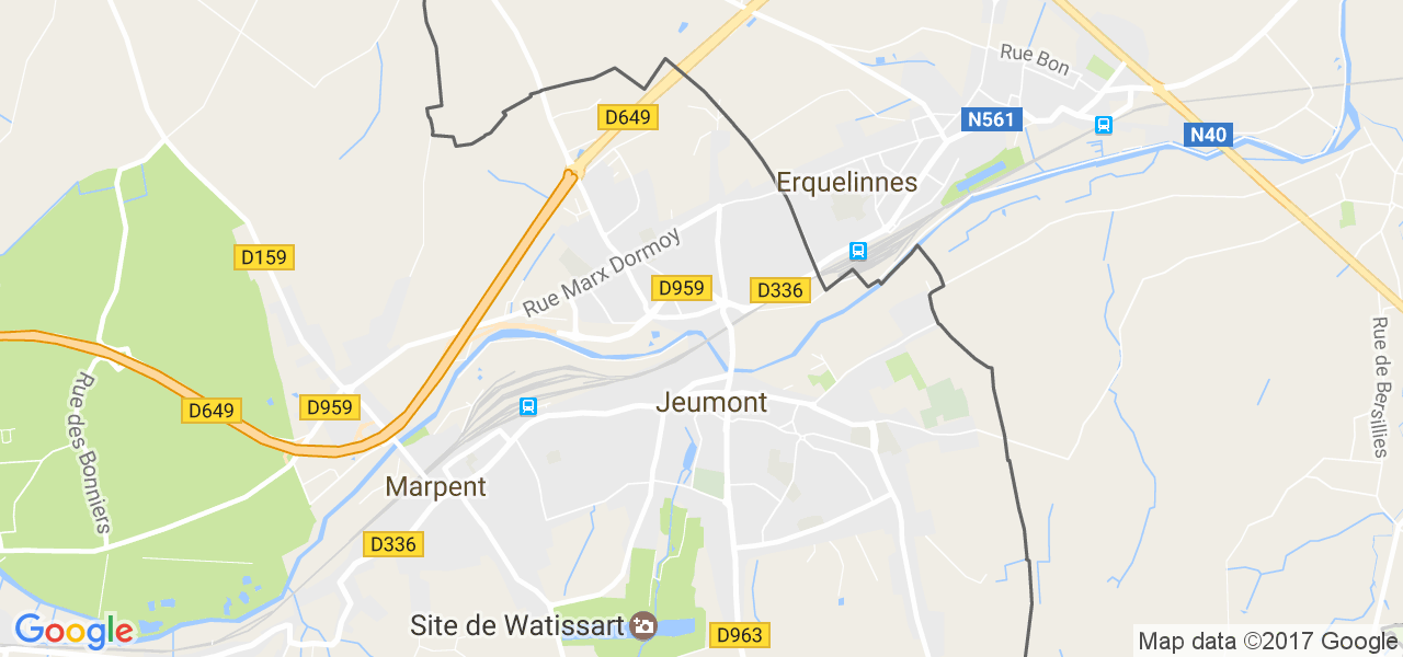 map de la ville de Jeumont