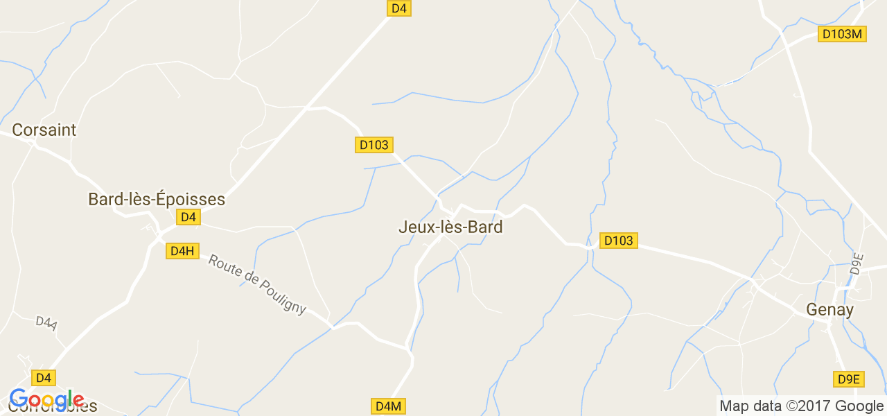 map de la ville de Jeux-lès-Bard