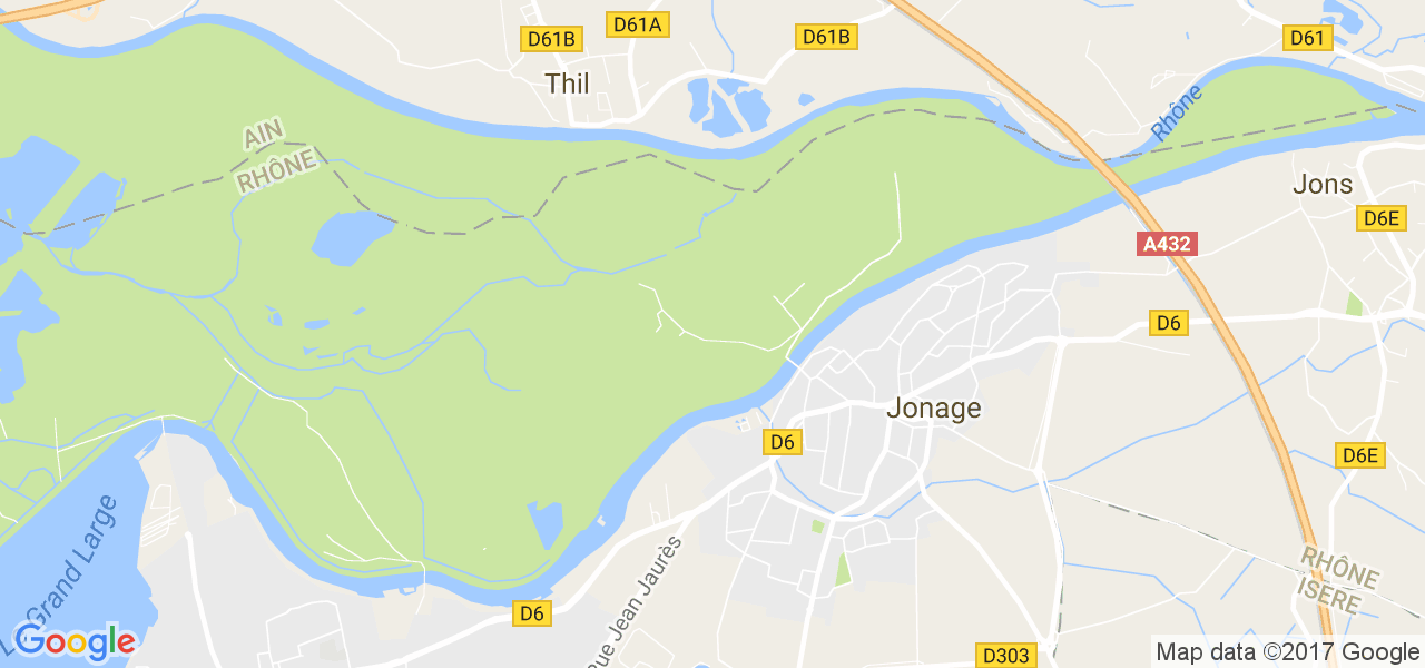 map de la ville de Jonage