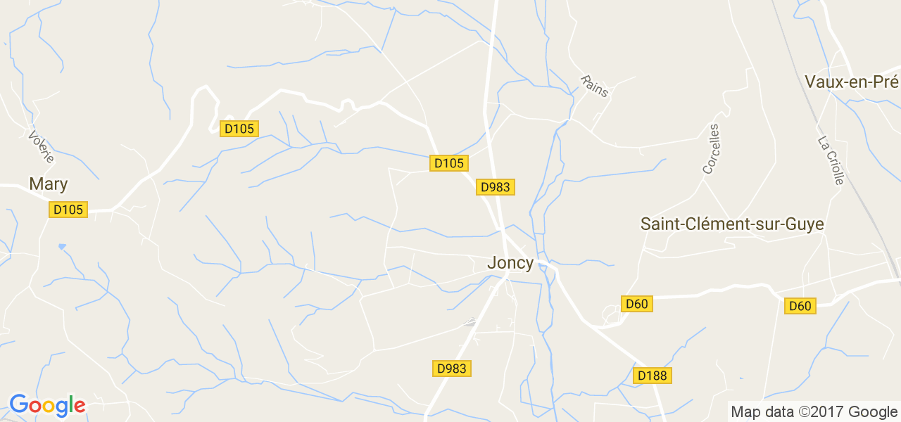 map de la ville de Joncy